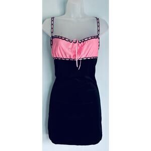 PS I Love You Velvet Dress Sugar Thrillz Small Pink and Black NWT